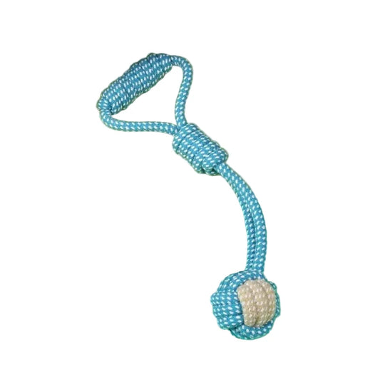 Rope Ball Toy for DogsRope Ball Toy for Dogs featuring a blue and white rope design for playtime.