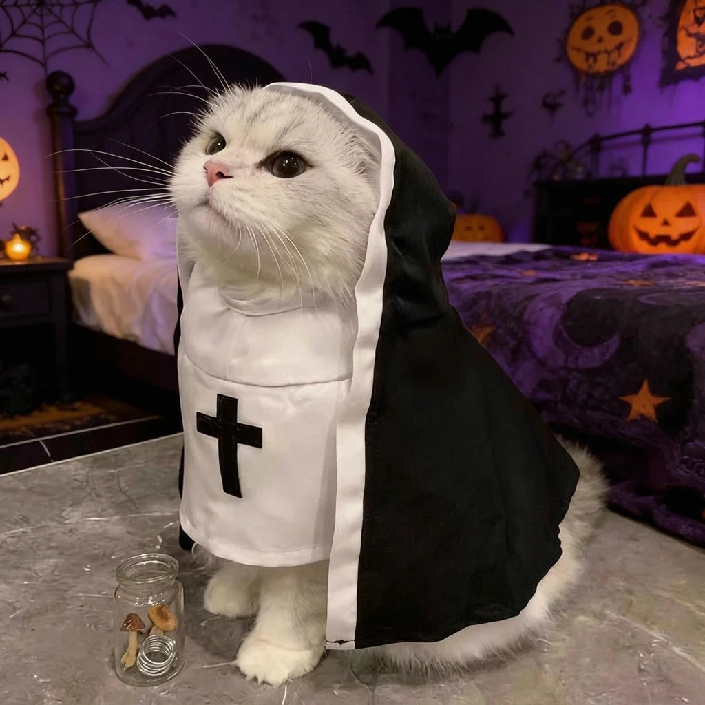 Cat & Dog 'Nun' Halloween Costume