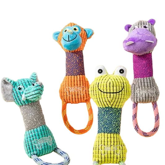 Corduroy Squeaky Animal Toy for Dogs